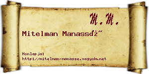 Mitelman Manassé névjegykártya